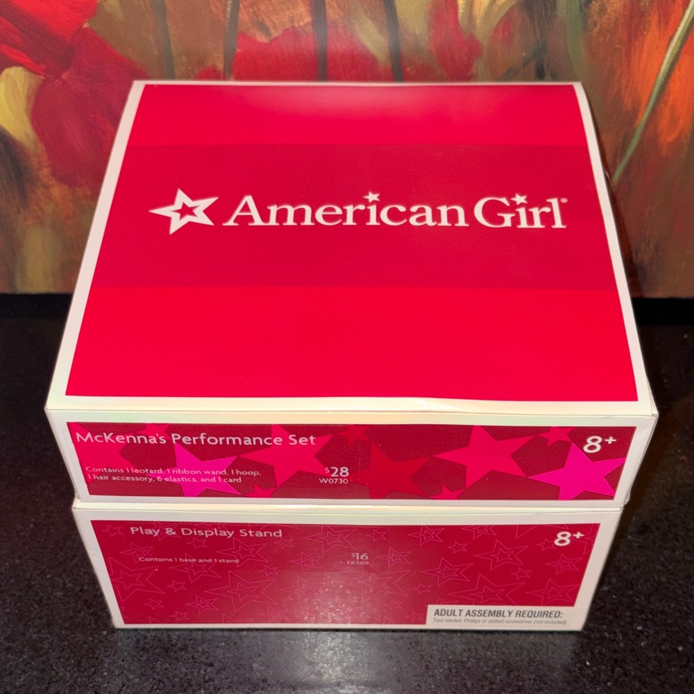 American Girl Red Starry 2 empty boxes
